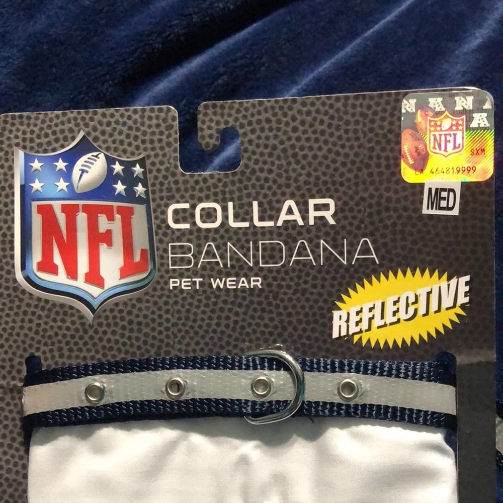 NFL Chargers Los Angeles Dog Collar Bandana Sz Med - Picture 3 of 4